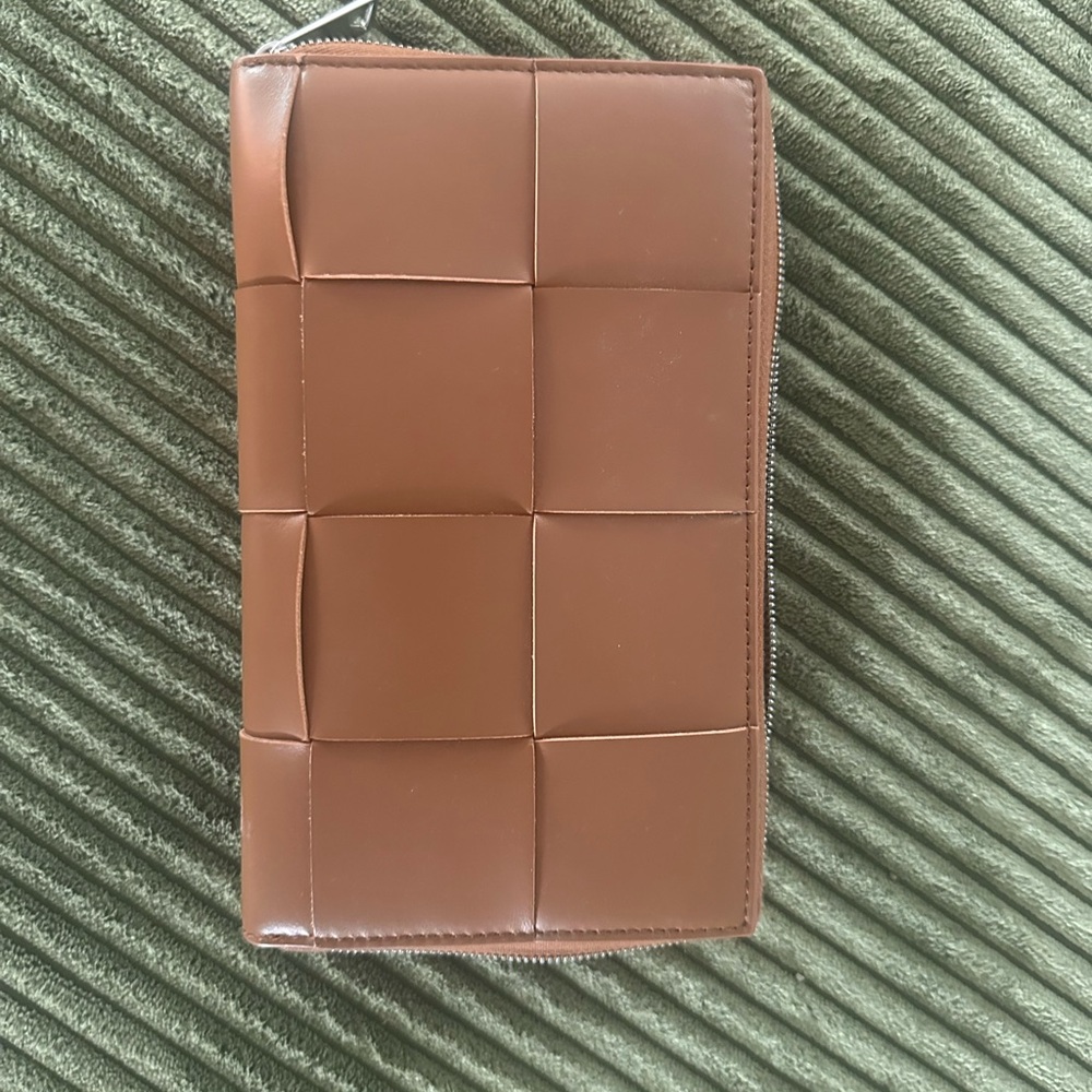 Brown Woven Leather Wallet